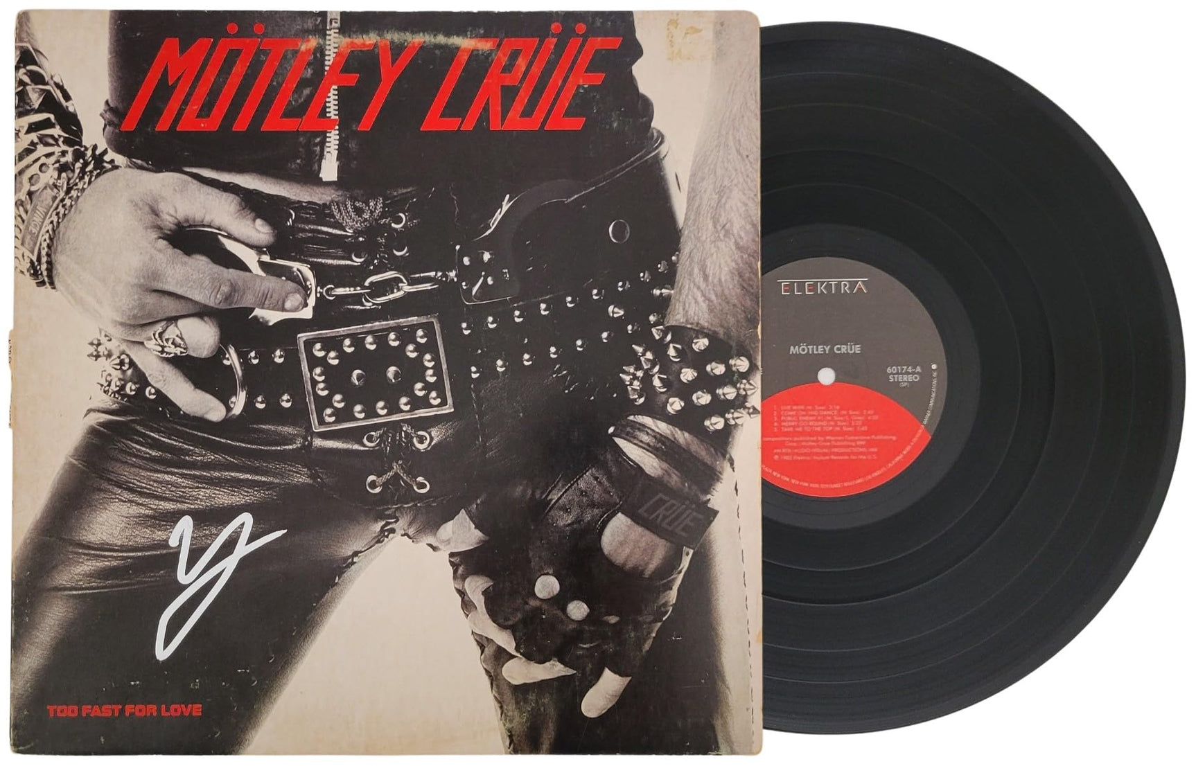 Vince Neil signed Motley Too Fast For Love album vinyl record COA exact proof star