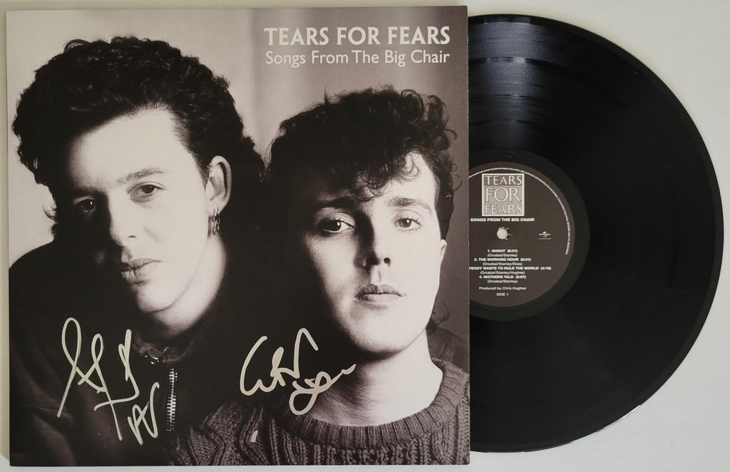 Smith & Orzabal signed Tears for Fear Songs from the Big Chair album COA proof STAR