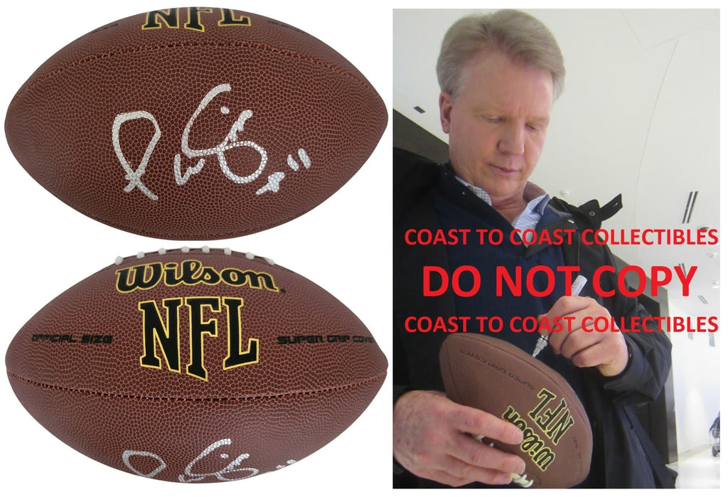 Phil Simms Signed Football Proof COA Autographed NFL New York Giants SB MVP