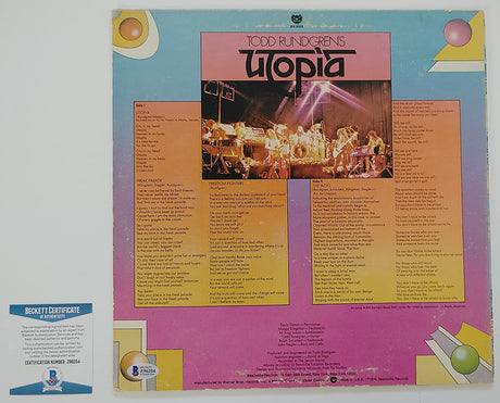Todd Rundgren signed Utopia album vinyl record Proof Beckett COA STAR autographed