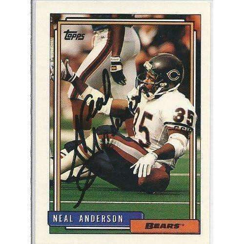 1992, Neal Anderson, Chicago Bears, Signed, Autographed, Topps Football Card, Card # 153,
