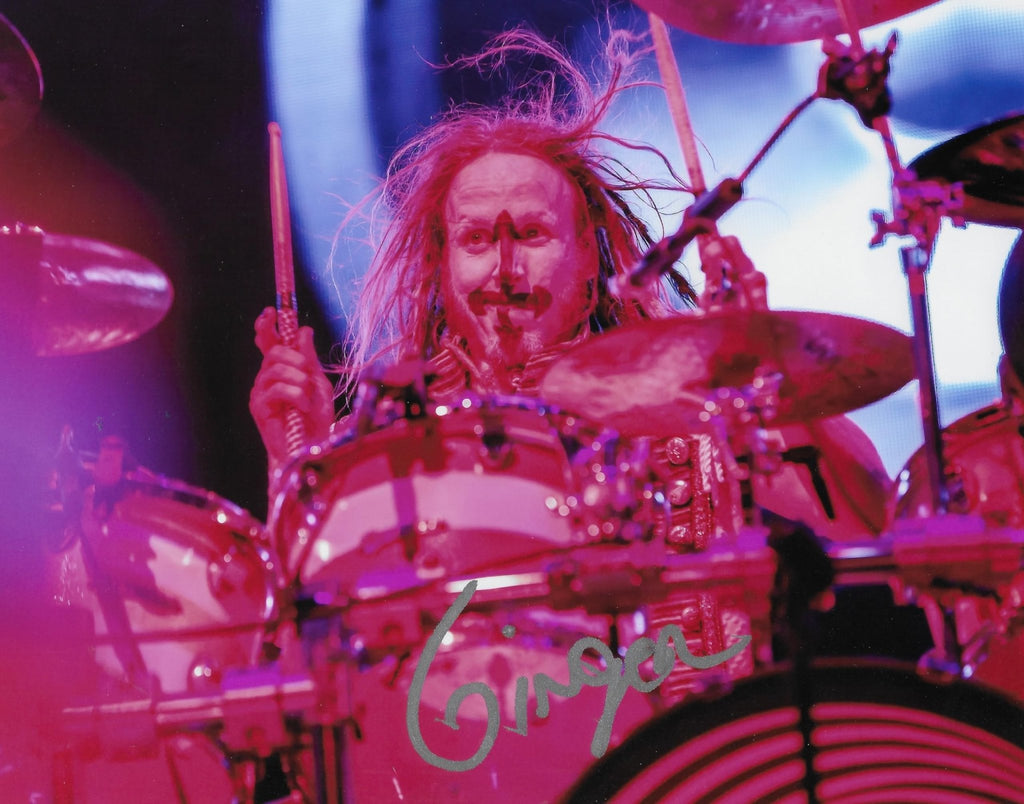 Ginger Fish signed 8x10 photo proof COA autographed Rob Zombie & Marilyn Manson Drummer Star