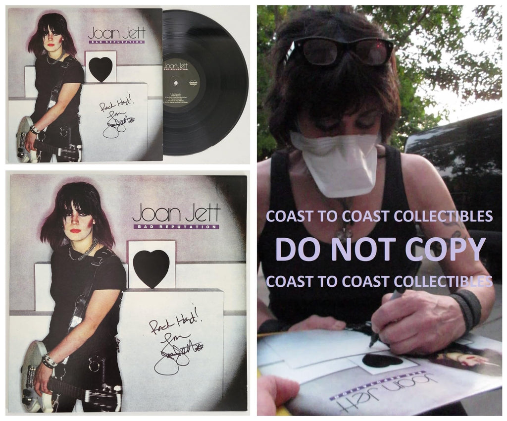 Joan Jett signed Bad Reputation album vinyl record exact proof COA autographed STAR