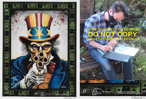 Emek Golan gig poster artist, illustrator signed 8x10 photo COA exact proof .STAR