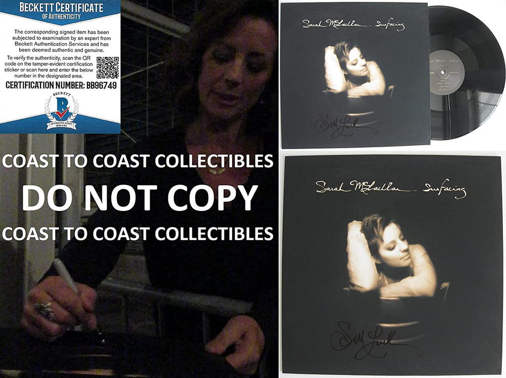 Sarah McLachlan signed autographed Surfacing album vinyl record proof Beckett COA STAR