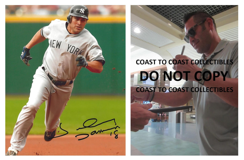 Johnny Damon signed New York Yankees baseball 8x10 photo proof COA autographed