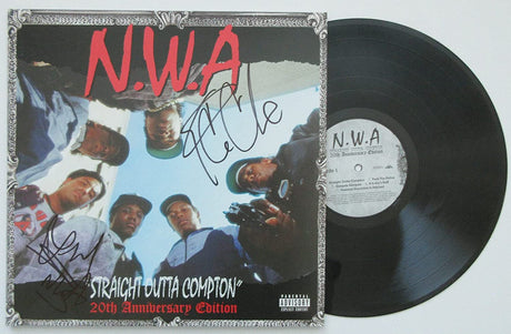 Ice Cube, DJ Yella signed NWA Straight Outta Compton album Proof Beckett COA STAR