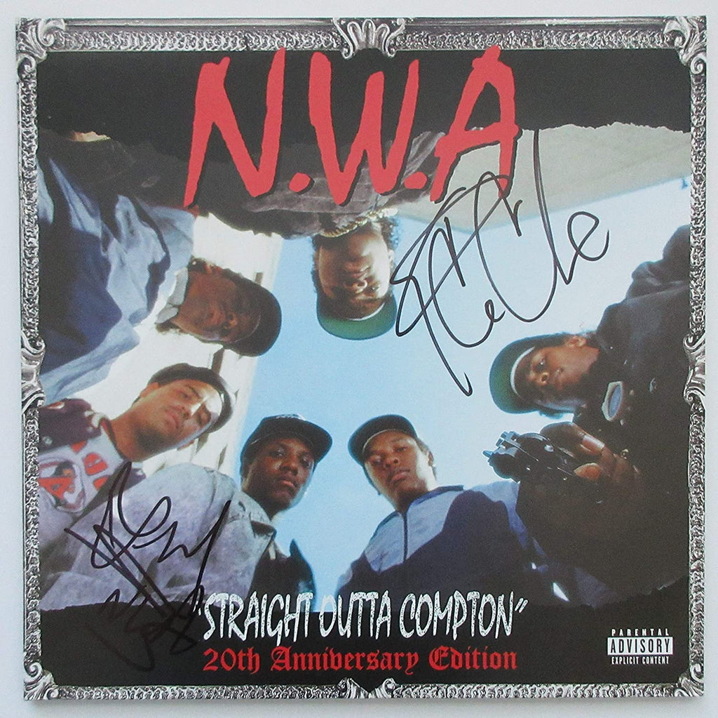 Ice Cube, DJ Yella signed NWA Straight Outta Compton album Proof Beckett COA STAR
