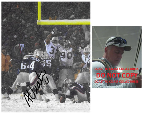Adam Vinatieri signed New England Patriots football 8x10 photo Proof COA autographed