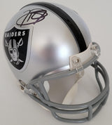 Tim Brown signed Oakland Raiders football mini helmet proof COA autographed