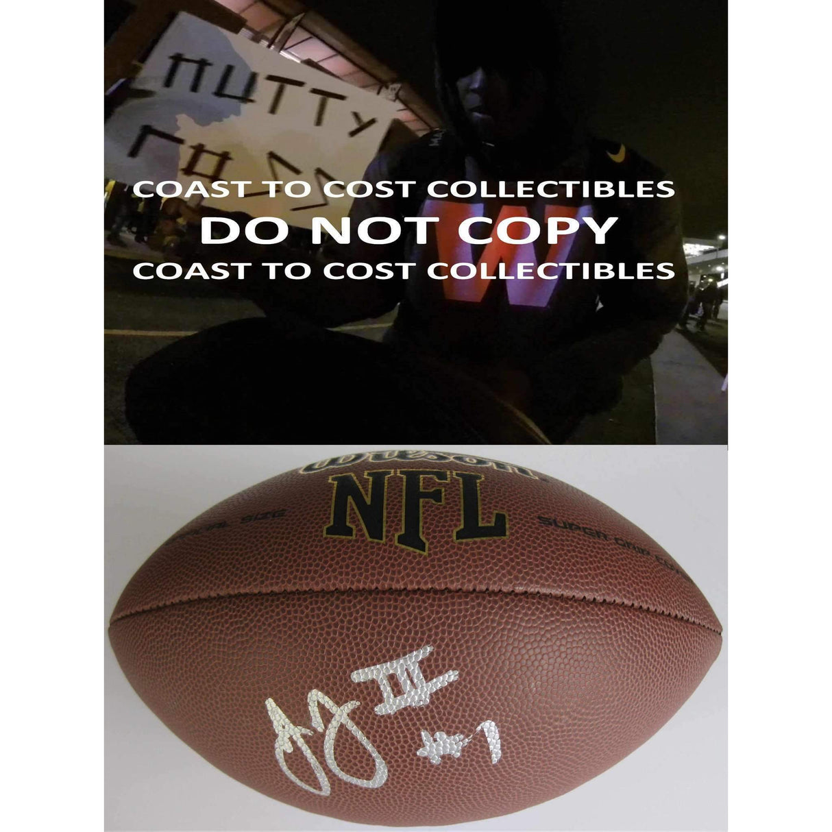 John Ross Washington Huskies, Signed, Autographed, NFL Football, a COA With the Proof Photo of John Signing the Football Will Be Included