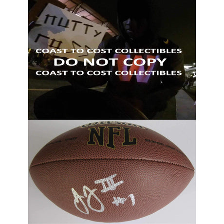 John Ross Washington Huskies, Signed, Autographed, NFL Football, a COA With the Proof Photo of John Signing the Football Will Be Included