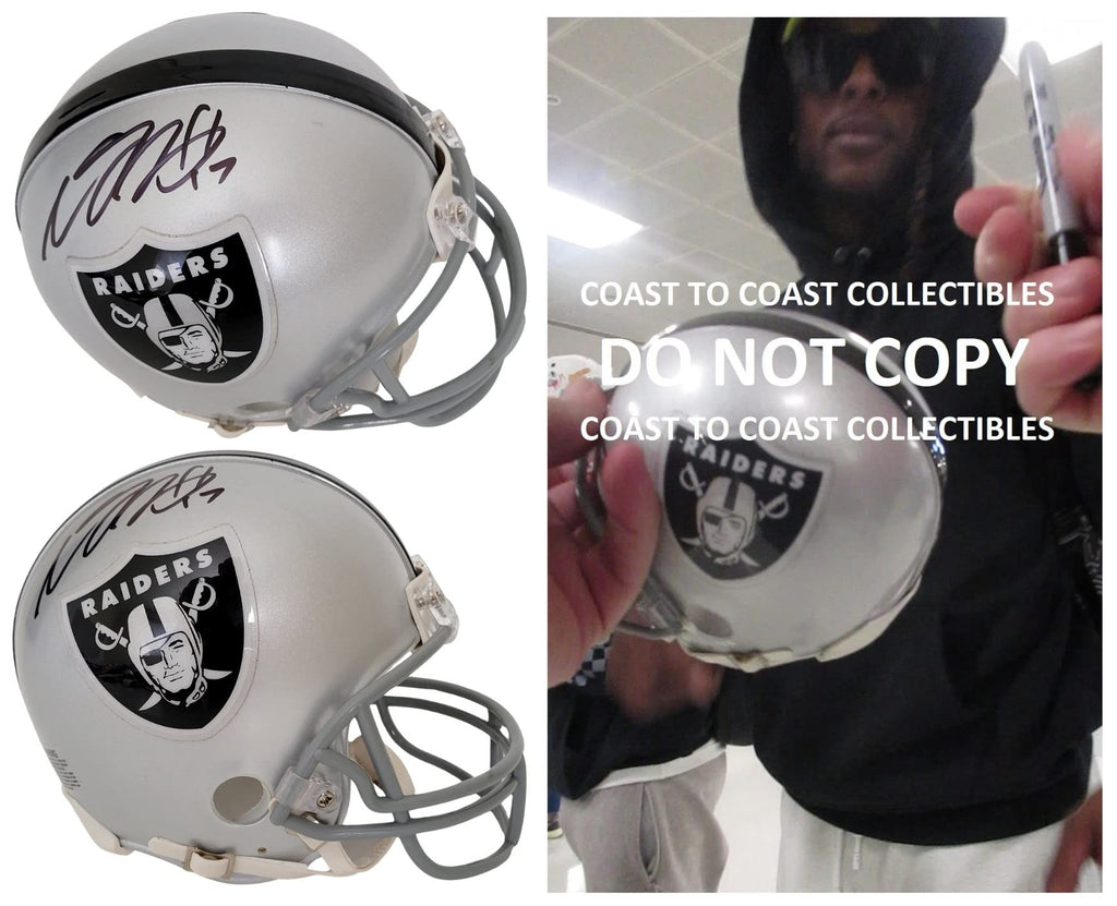 Davante Adams signed Vegas Raiders football mini helmet proof COA autographed