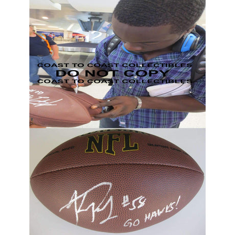 Kevin Pierre Louis, Seattle Seahawks, Boston College, Signed, Autographed, NFL Football, a COA with the Proof Photo of Kevin Signing Will Be Included with the Football