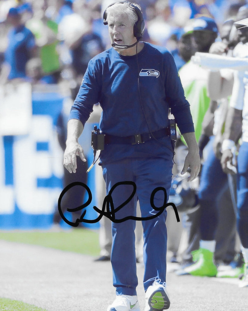 Pete Carroll Signed Seattle Seahawks Football 8x10 Photo COA Proof Autographed..