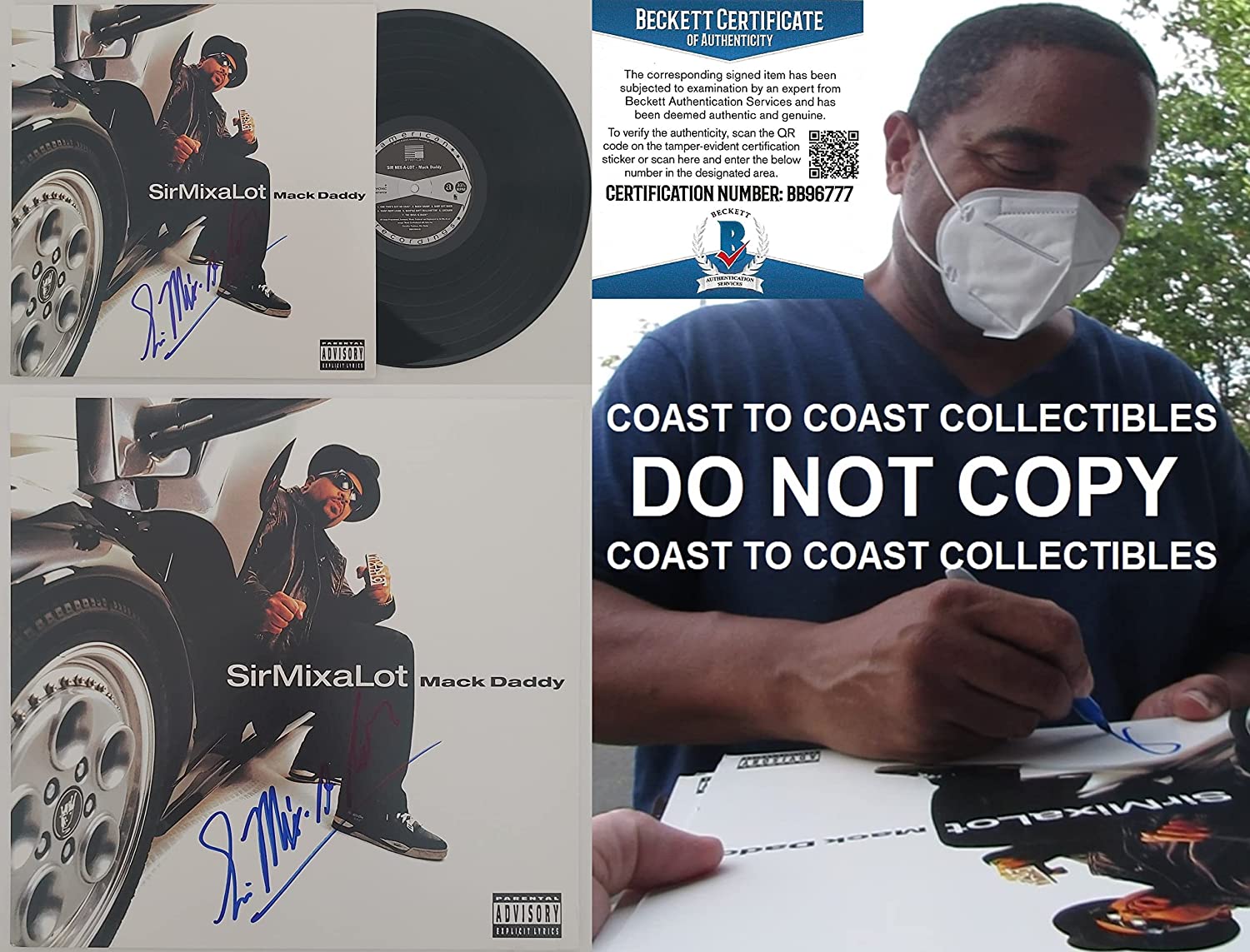 Sir Mix A Lot signed Mack Daddy album vinyl record Baby Got Back proof Beckett STAR