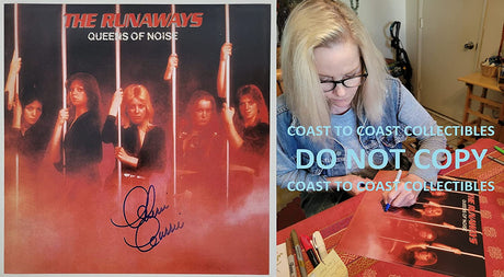Cherie Currie signed The Runaways Queens of Noise 12x12 album photo COA proof STAR