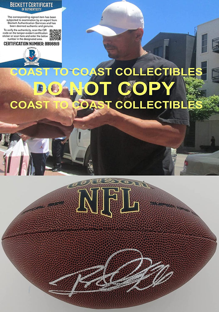 Rod Woodson Pittsburgh Steelers Raiders 49ers signed NFL football proof Beckett COA
