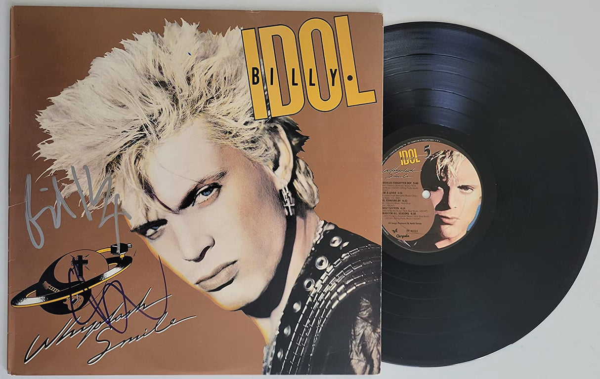 Billy Idol Steve Stevens signed Whiplash Smile album vinyl COA proof autographed STAR