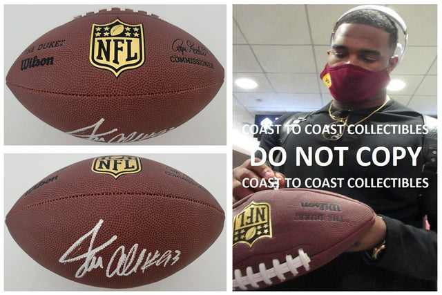 Jonathan Allen Washington football team signed NFL Duke football COA proof