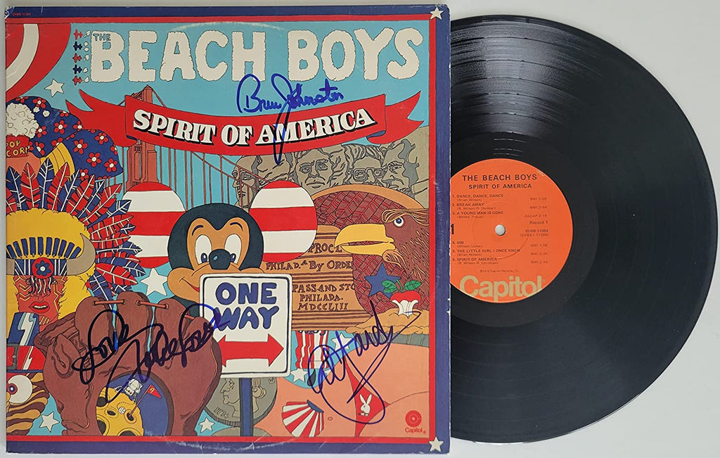 Mike Love Al Jardine Bruce Johnston signed The Beach Boys Spirit of America album,proof. autographed Vinyl Record,COA STAR
