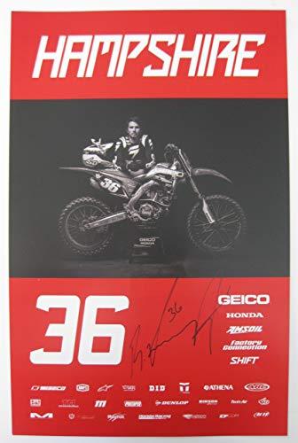 RJ Hampshire, Supercross, Motocross, Signed, Autographed, Honda 11x17 Poster, COA Will Be Included