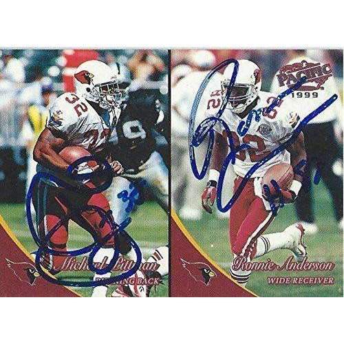 1999 Michael Pittman, Ronnie Anderson, Arizona Cardinals, Signed, Autographed, Pacific Football Card, Card # 14,