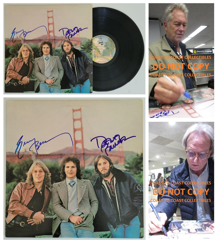 Dewey Bunnell Gerry Beckley signed America Hearts album vinyl record COA proof STAR
