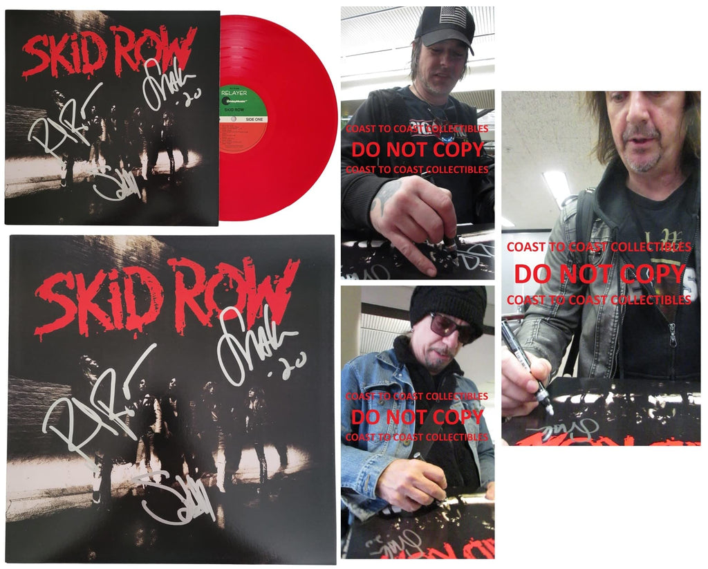 Dave Sabo Scotti Hill Rachel Bolan signed Skid Row Album Vinyl proof COA autographed STAR
