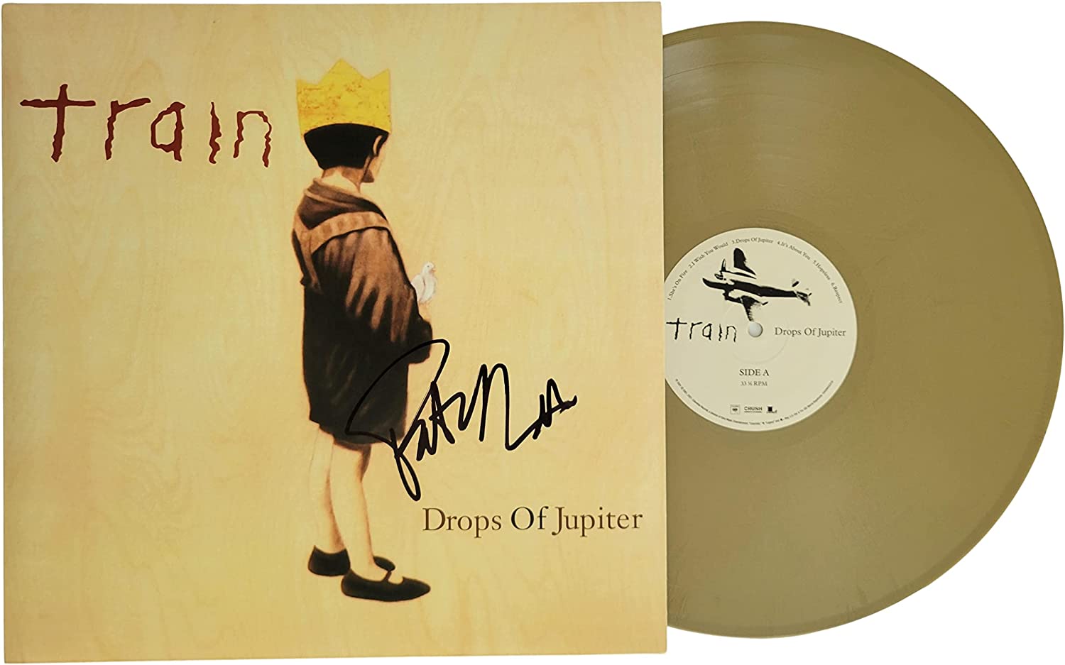 Patrick Monahan signed Train Drops of Jupiter album,vinyl COA proof autographed STAR