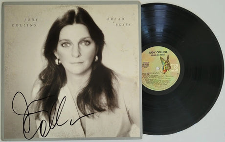 Judy Collins signed Bread and Roses album vinyl record COA proof autographed STAR