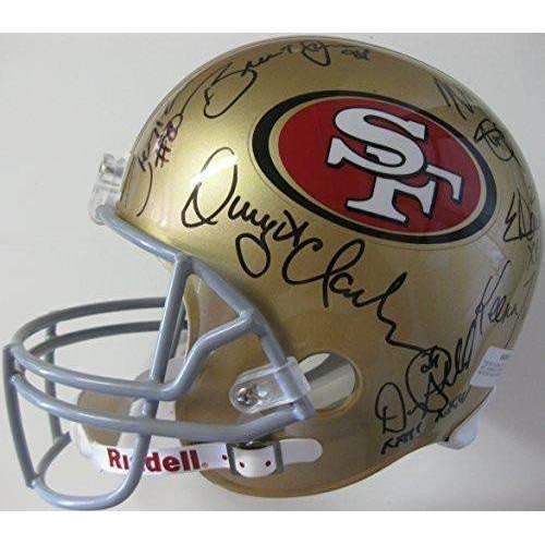San Francisco 49ers, Legends, Signed, Autographed, Riddell Full Size Helmet, a COA with the Proof Photos of the 49ers Legends Signing the Helmet Will Be Included