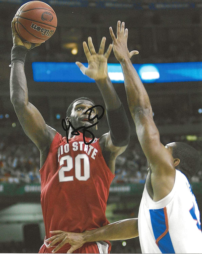 Greg Oden Ohio State Buckeyes autographed basketball 8x10 photo proof COA