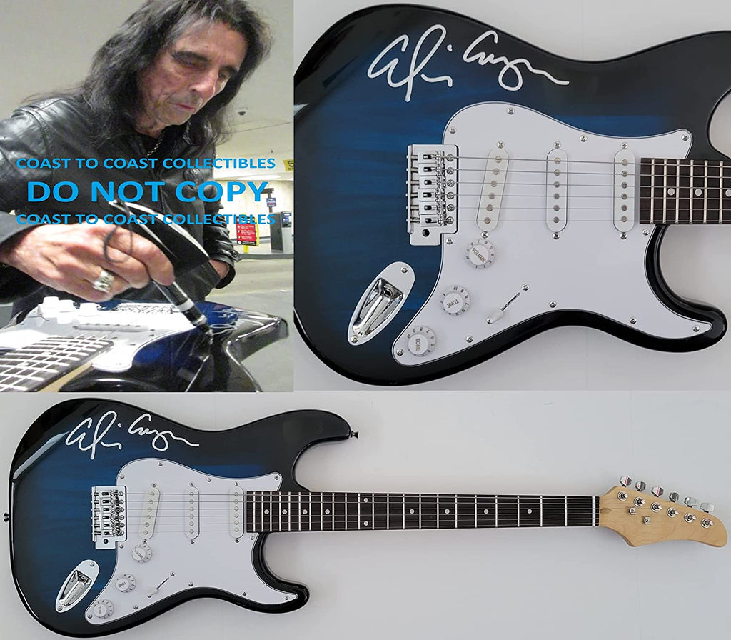 Alice Cooper signed full size electric guitar COA with exact proof autographed star
