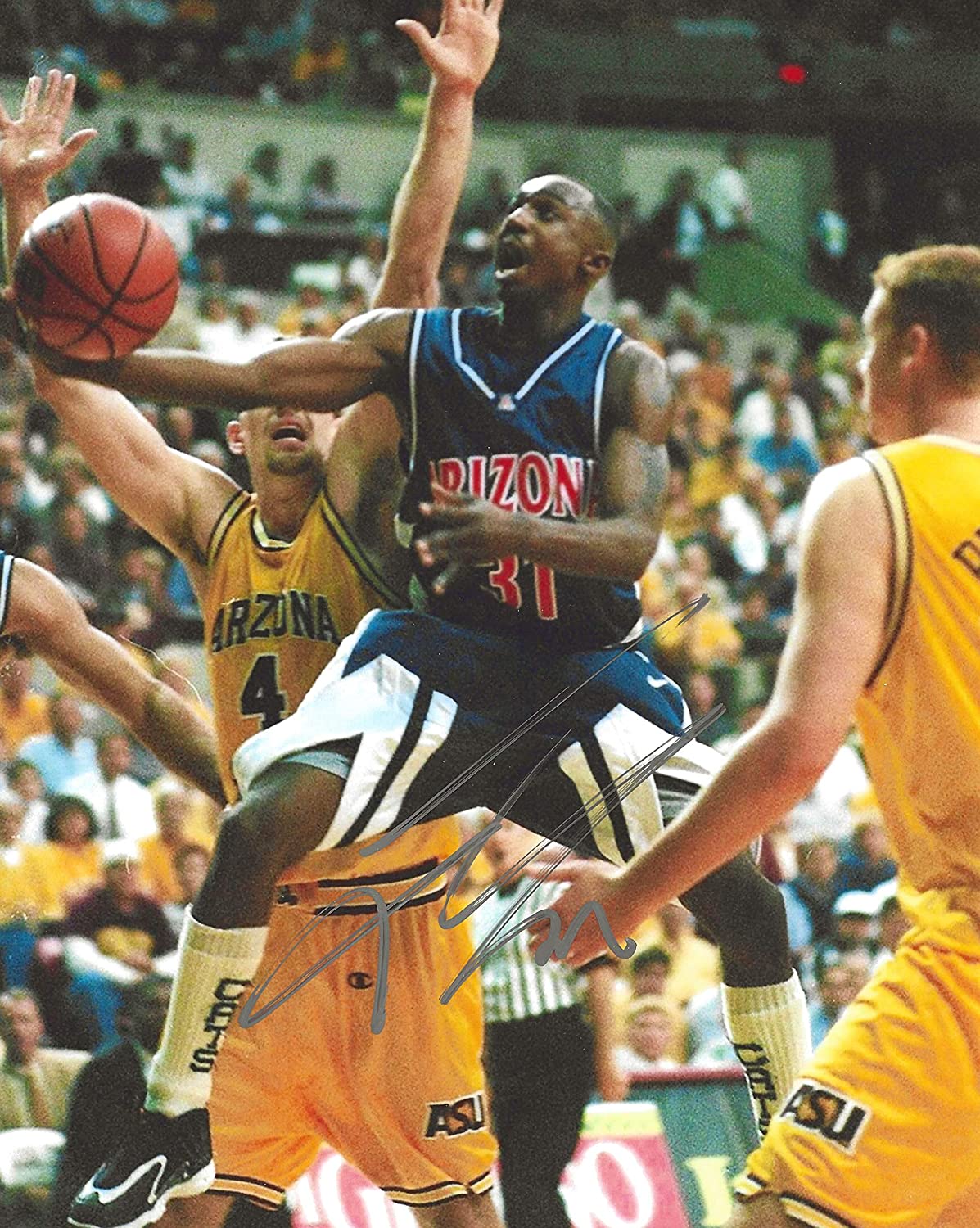 Jason Terry Arizona Wildcats autographed basketball 8x10 photo proof COA.