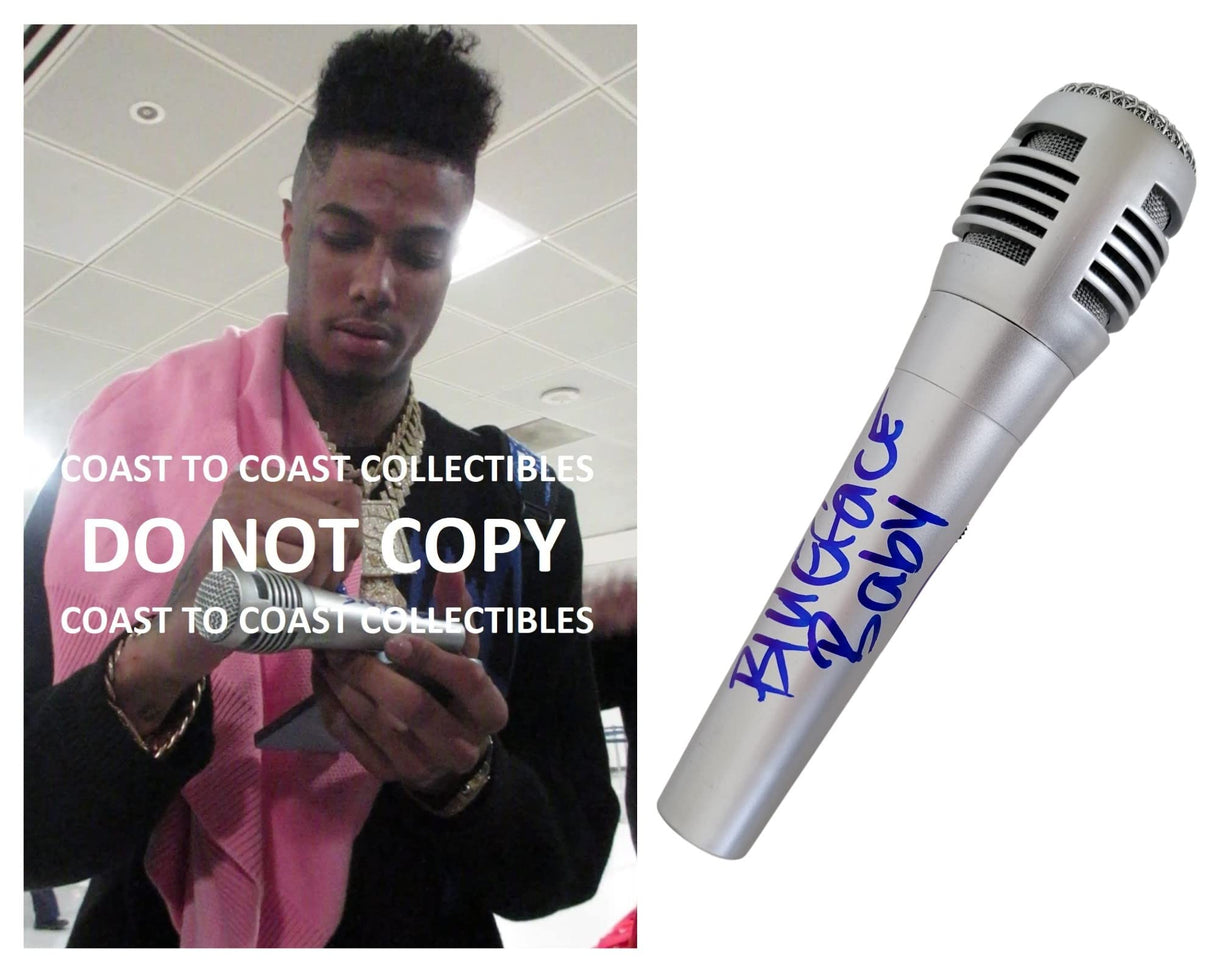 Blueface hip hop rapper signed Microphone COA exact proof autographed Mic STAR