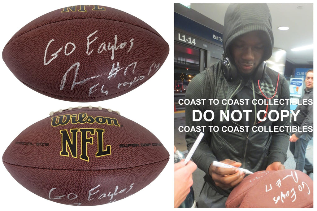 Nelson Agholor Eagles Signed NFL Football Proof COA Autographed USC Trojans Philadelphia