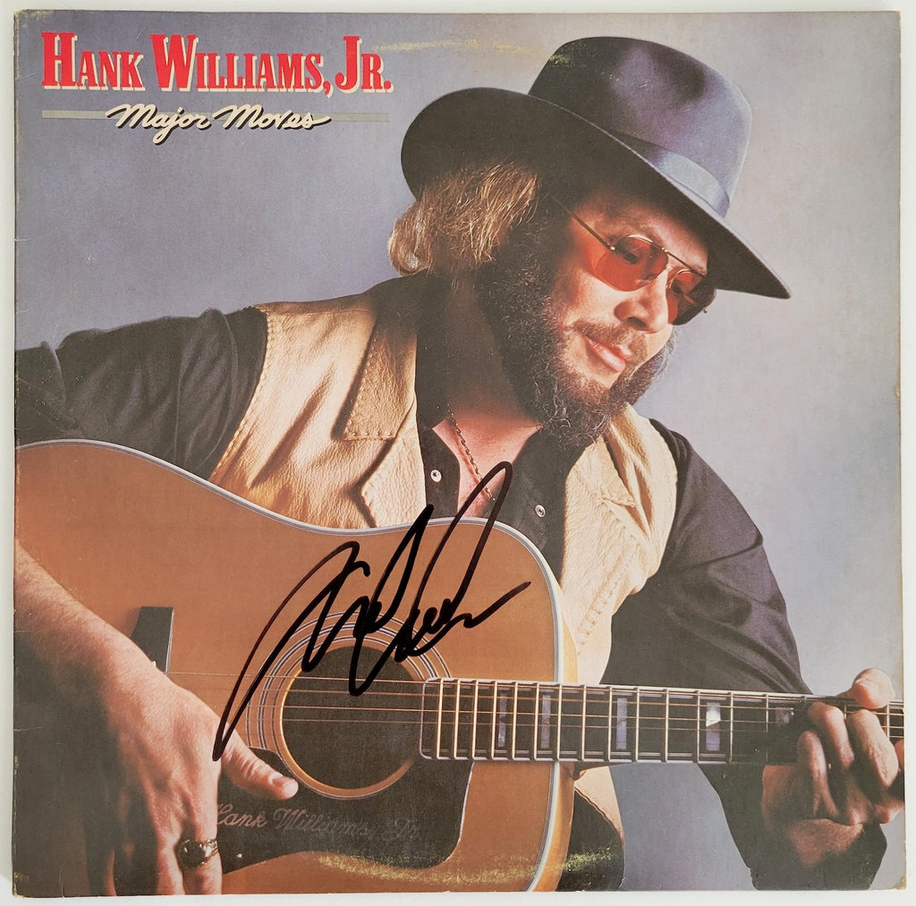Hank Willams Jr signed Major Moves album vinyl record proof COA autographed Star