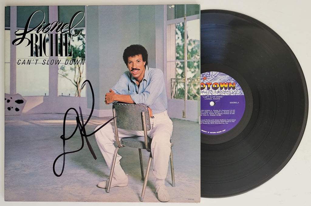 Lionel Richie signed Cant Slow Down album vinyl record COA proof autographed STAR