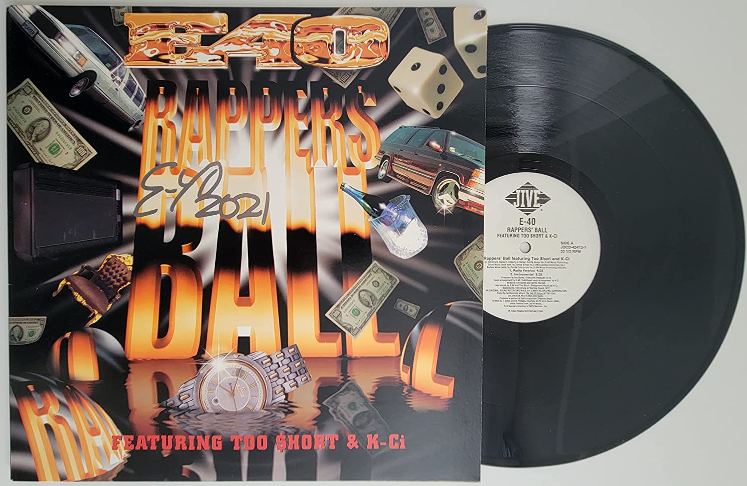 Earl Stevens E40 signed autographed Rappers Ball album vinyl COA exact proof STAR