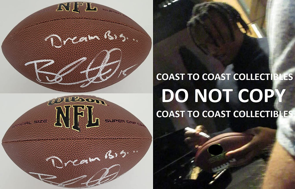 Brandon Marshall Denver Broncos Jets Bears signed football COA proof autographed