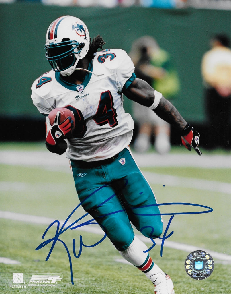 Ricky Williams signed Miami Dolphins football 8x10 photo COA proof autographed