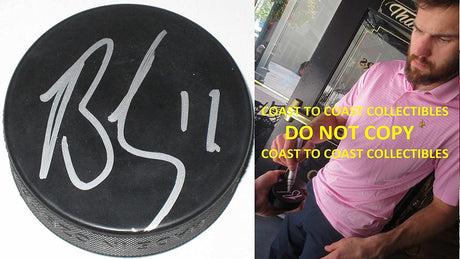 Ben Lovejoy Dallas Stars, Devils, Penguins signed,autographed Hockey Puck, proof