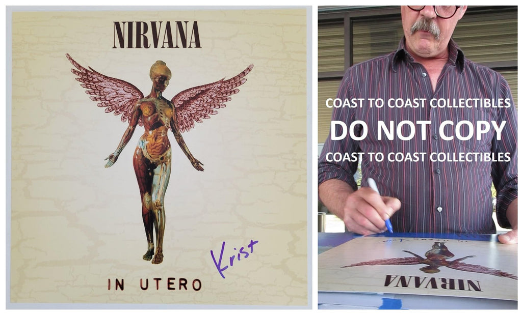 Krist Novoselic signed Nirvana Utero 12x12 album photo COA proof autographed