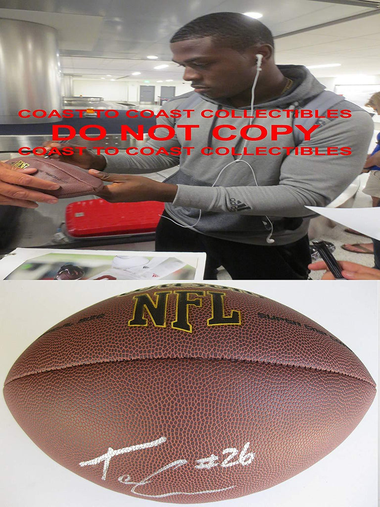 Tevin Coleman San Francisco 49ers signed, autographed, NFL football, exact proof COA