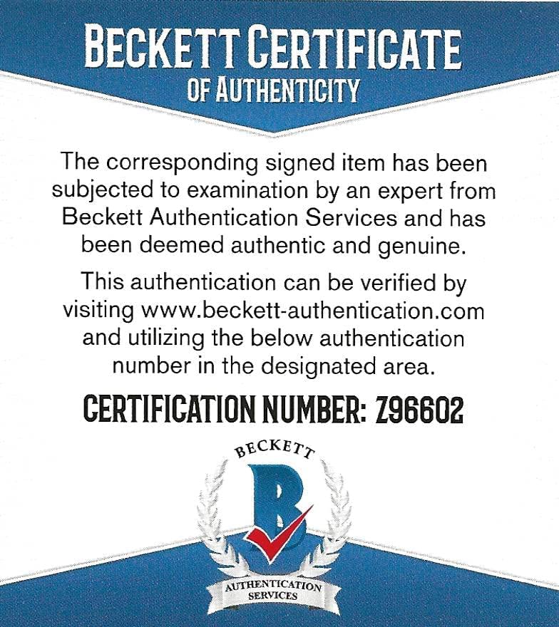 Phil Simms signed New York Giants logo football proof Beckett COA autographed
