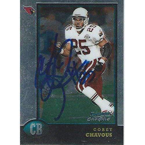 1998 Corey Chavous, Arizona Cardinals, Signed, Autographed, Bowman Chrome Football Card, Card # 188,