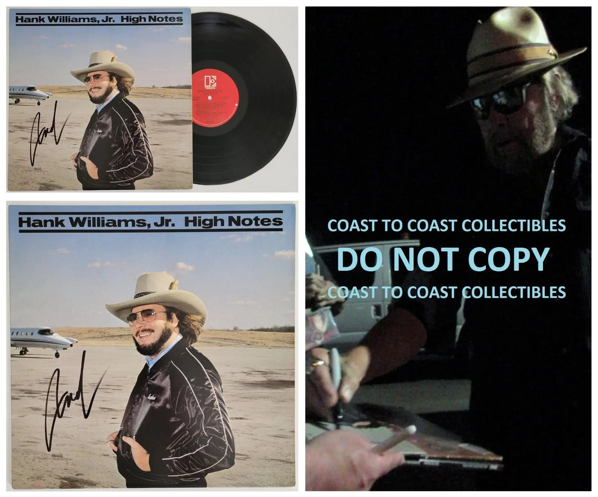 Hank Willams Jr signed High Notes album vinyl record proof COA autographed Star