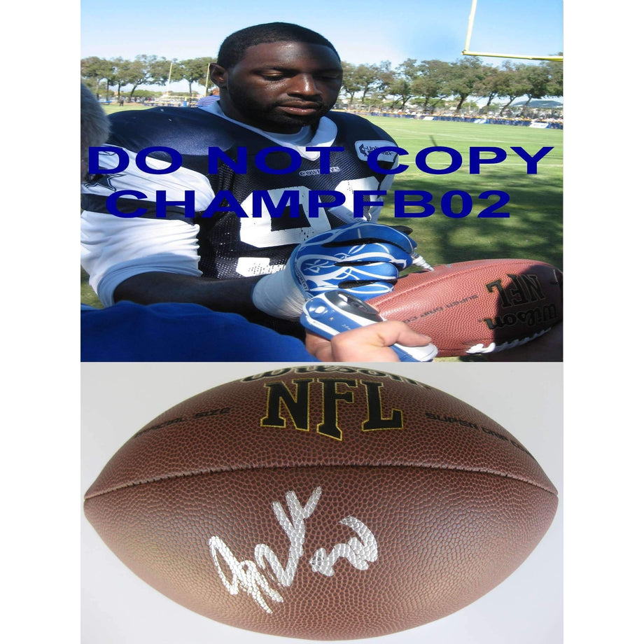 Jay Ratliff Dallas Cowboys Auburn Tigers Signed Autographed NFL Football a COA with the Proof Photo of Jay Signing the Football Will Be Ilcluded Coast to Coast Collectibles Memorabilia sports memorabi...