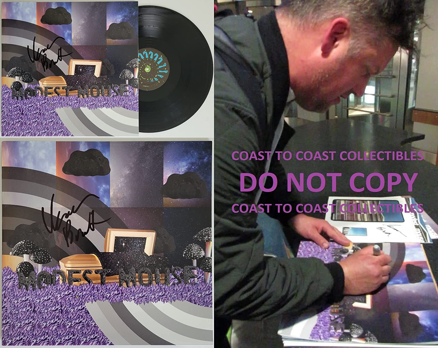 Isaac Brock signed Modest Mouse The Golden Casket T Shirt album, vinyl COA Proof STAR